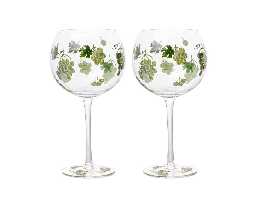 Set calici di frutta dipinti a mano