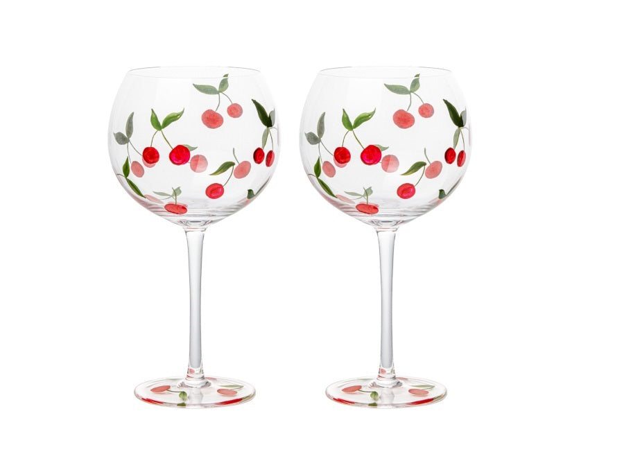 Set calici di frutta dipinti a mano