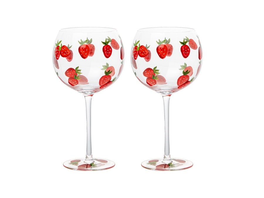 Set calici di frutta dipinti a mano
