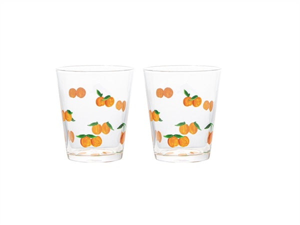 Set bicchieri di frutta dipinti a mano