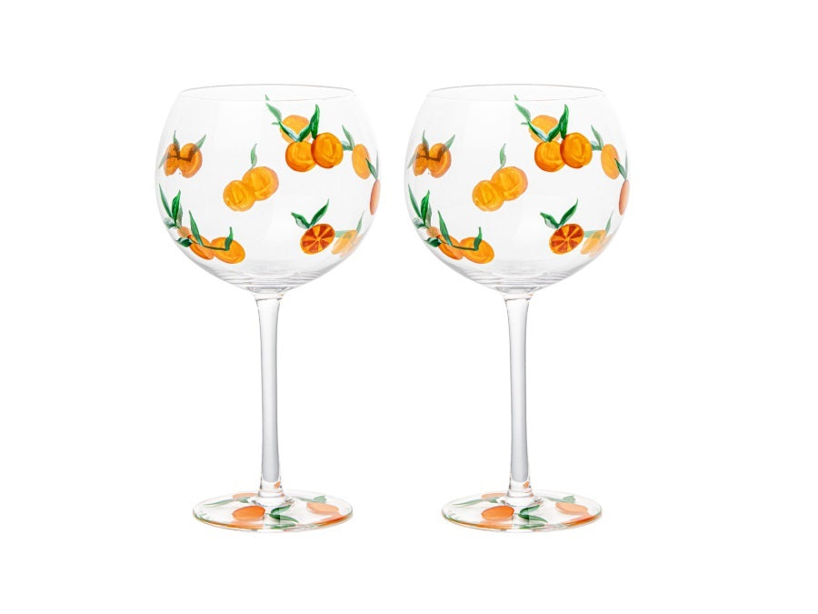 Set calici di frutta dipinti a mano