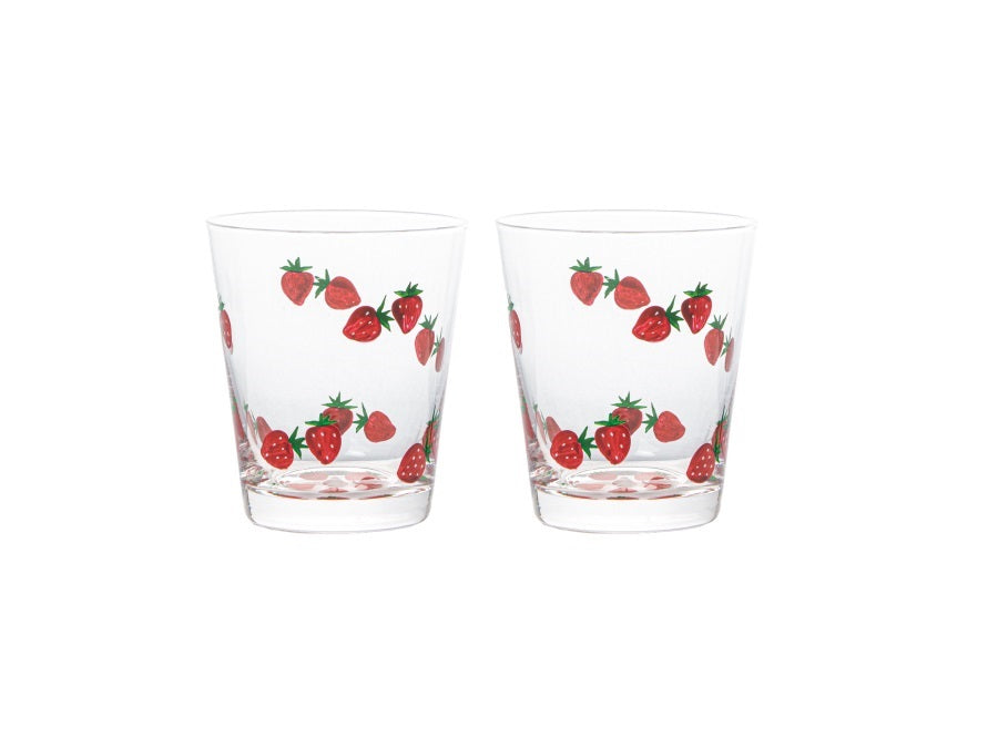 Set bicchieri di frutta dipinti a mano