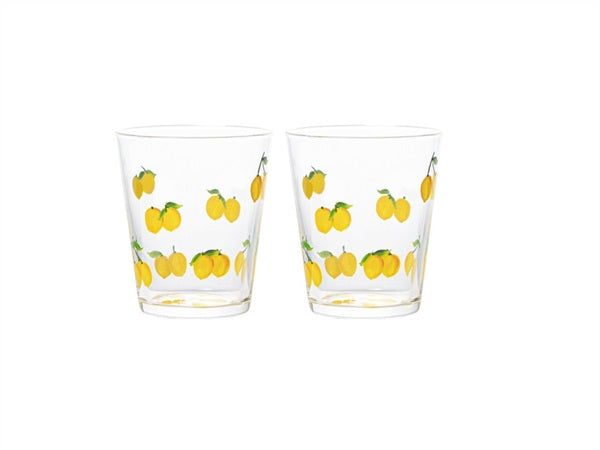 Set bicchieri di frutta dipinti a mano
