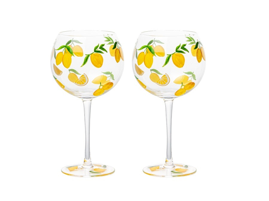 Set calici di frutta dipinti a mano