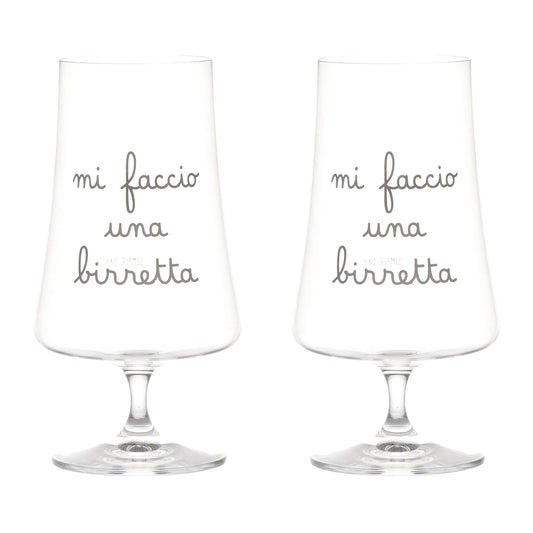Set 2 Bicchieri birra Mi faccio una birretta