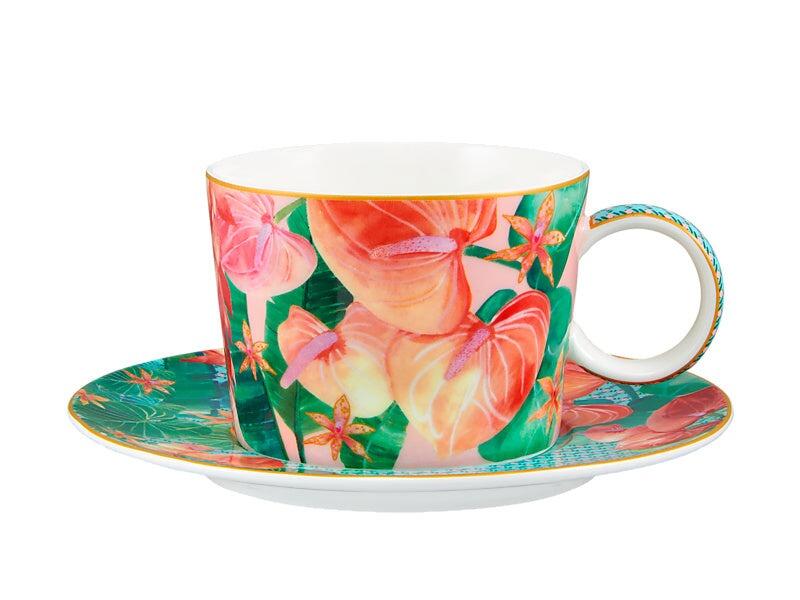 Teas & C's Tropicana Tazza tè 250ml rosa con piattino